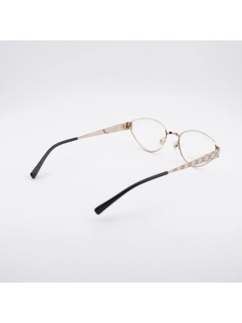 Gucci GG1853O 001 Eyeglasses Gold with GG Pattern 54mm Cat Eye Frame